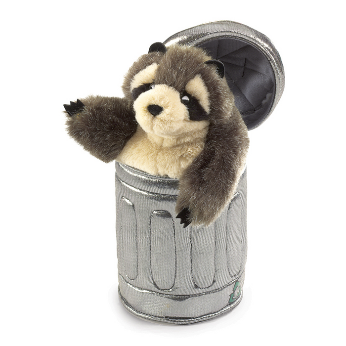 1 | Folkmanis Puppets Raccoon In Garbage Can Hand Puppet - 2321
