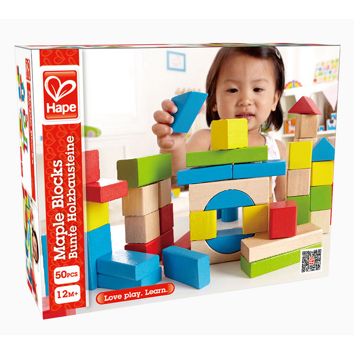 2 | Maple Blocks Colorful, 12 Months +, 50 Piece Set