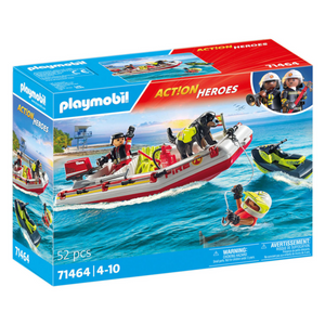 Playmobil - 71464 | Action Heroes: Fireboat with Aqua Scooter