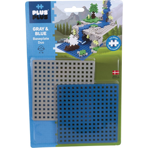 Plus-Plus - 3840 | Plus-Plus Baseplate Duo Blue & Grey