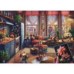Ravensburger - 12001025 | Cozy Boho Studio 500PC Puzzle