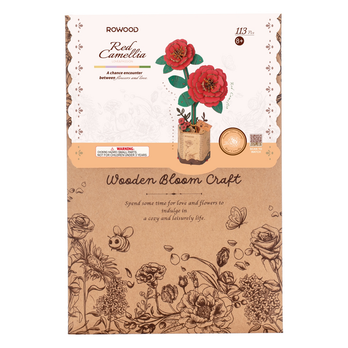 3 | Wooden Bloom Craft - Red Camellia