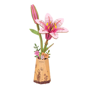 Robotime - TW071 | Wooden Bloom Craft - Pink Lily