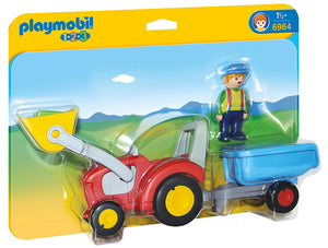 Playmobil - 1-2-3: Tractor With Trailer