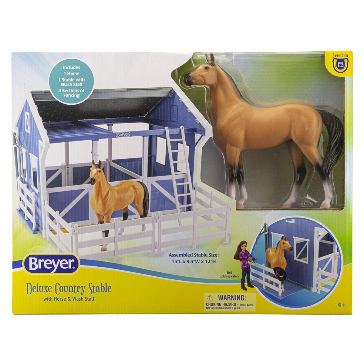 Breyer - 61149 | Freedom: Deluxe Country Stable with Horse & Wash