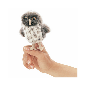 Folkmanis Puppets - 2638 | Mini Spotted Owl - Finger Puppet