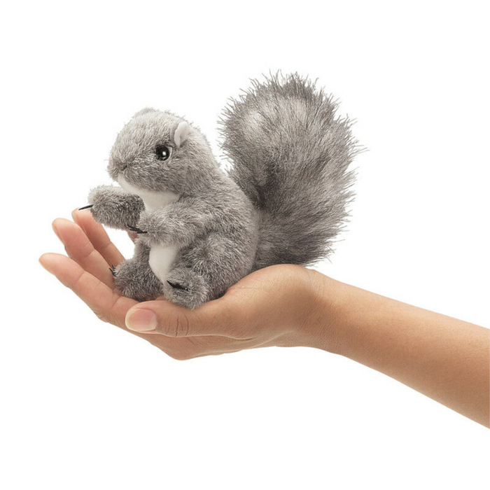 2 | Mini Gray Squirrel Finger Puppet