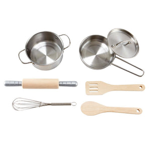 Hape Chef's Cooking Set, Steel/Wood - E3137