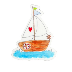 Laura Kelly Designs - ST-BOAT-L | Vinyl Sticker - Boat