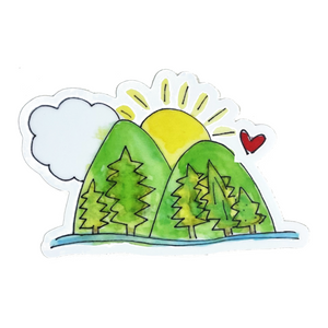 Laura Kelly Designs - ST-MOUNTAIN-L | Vinyl Sticker - Round Mountain