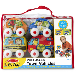 Melissa & Doug - 9168 | K's Kids: Pull-Back Town Vehicles (Plush)