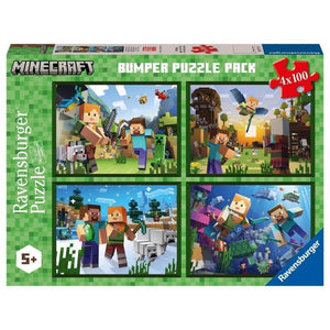 Ravensburger - 05716 | Minecraft - 4x100 Piece Puzzle