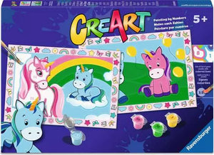 Ravensburger - 12023003 | CreArt: Happy Unicorns - Paint By Numbers Set