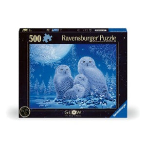 Ravensburger - 12000479 | Owls in the Moonlight 500PC Glow in the Dark Puzzle
