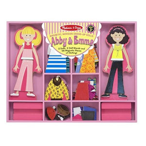 Abby & Emma Magnetic Wooden Dress-Up Dolls Playset