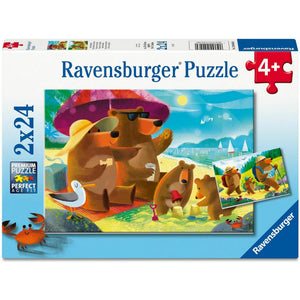 Ravensburger - 12004046 | Bear Family Vacations 2x24 PC Puzzles