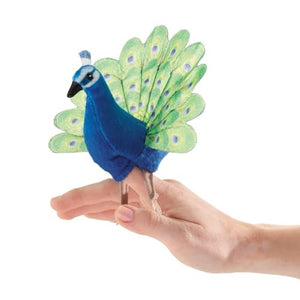 Folkmanis Puppets - 8017 | Mini Peacock Finger Puppet