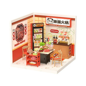Robotime - DW020 | DIY Miniature House - Panda Hot Pot Asian Bistro