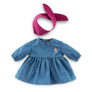 Corolle - 141920 | 14" Jeans Dress & Scarf Outfit