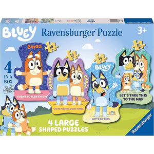 Ravensburger - 03132 | Bluey - 4 Large Shaped Puzzles
