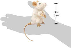 Folkmanis Puppets - 2776 | Mini White Mouse Finger Puppet