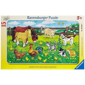 Ravensburger - 06046 | Frame Puzzle - Farm Animals in the Meadow