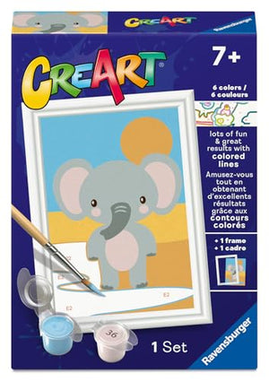 Ravensburger - 12023281 | CreArt: Cute Elephant - Paint By Numbers Set