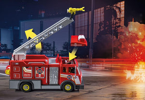 Playmobil - 71233 | City Action: Fire Truck with Flashing Lights