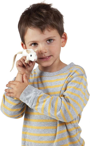 Folkmanis Puppets - 2776 | Mini White Mouse Finger Puppet