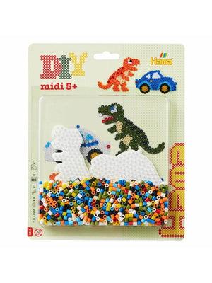 Hama Beads - 4215 | Large Bead Kit Blister Pack - Dinosaur & Car