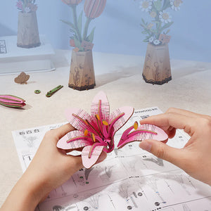 Robotime - TW071 | Wooden Bloom Craft - Pink Lily