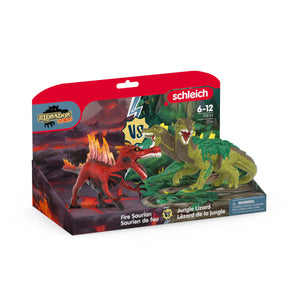 Schleich - 70834 | Eldrador Creatures - Fire Saurian vs. Jungle Lizard
