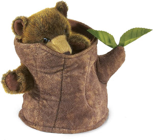 Folkmanis Puppets - 2904 | Bear In Tree Stump Puppet