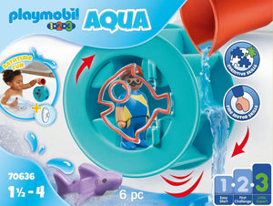 Playmobil - 70636 | 1-2-3 Aqua: Water Wheel With Baby Shark
