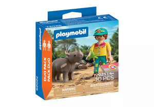 Playmobil - 72025 | DuoPack Ranger with Rhino