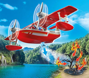Playmobil - 71463 | Action Heroes: Firefighting Sea Plane with Extinguishing Function