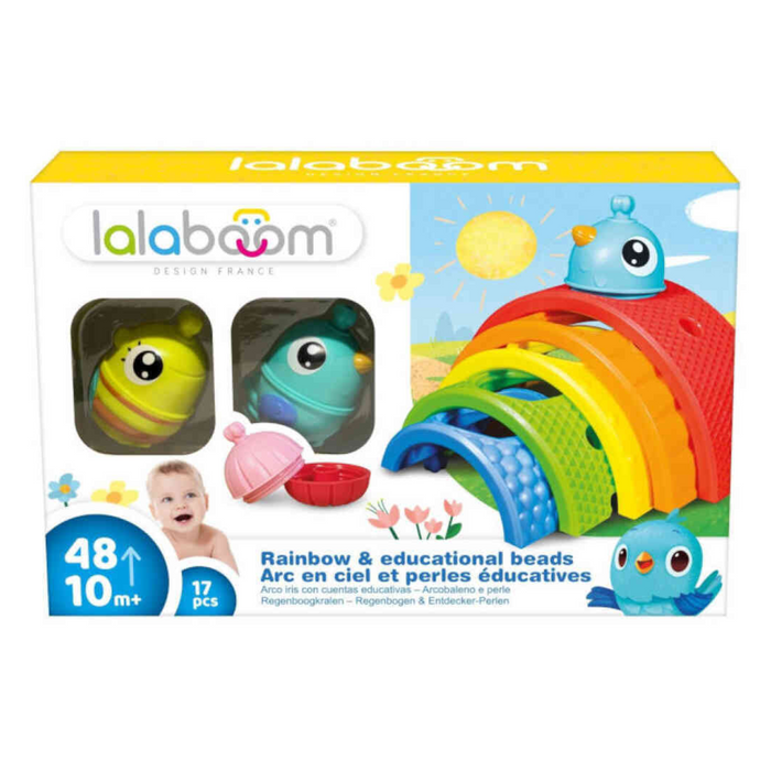 CIC - BL721 | Lalaboom Rainbow Arches, Educational Beads and 2 Animal Beads, Bee + Bird
