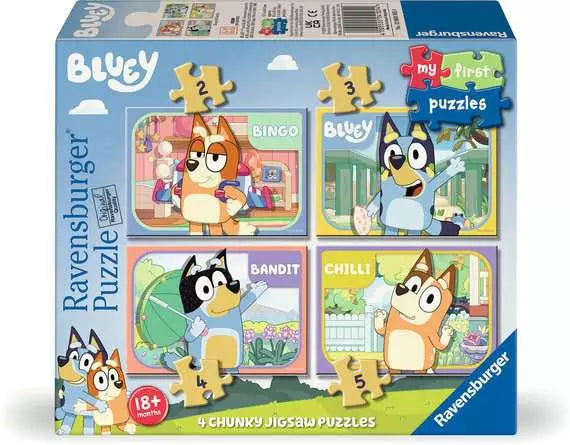 Ravensburger - 12004105 | My First Puzzle Bluey Puzzles 2/3/4/5 Piece Puzzles