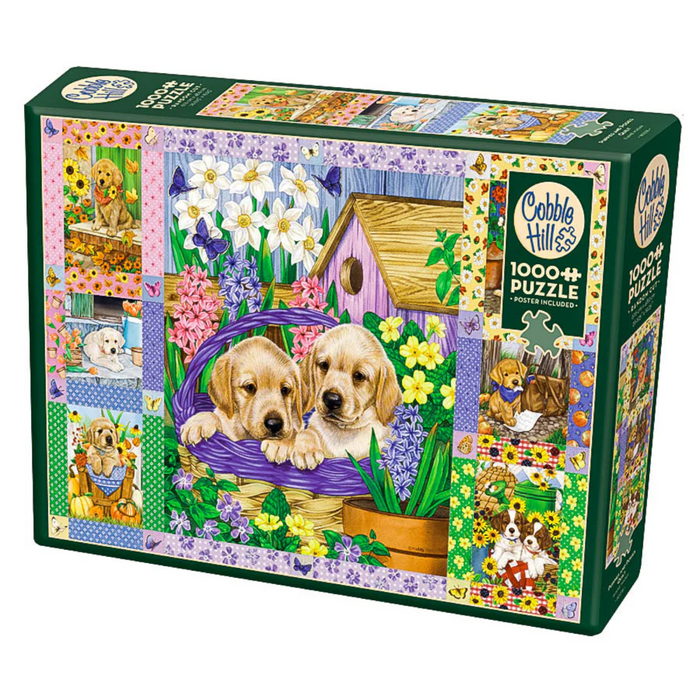 Cobble Hill - 80278 | Puppies and Posies Quilt - 1000 Piece Puzzle