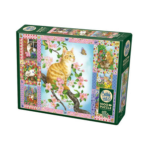 Cobble Hill - 80272 | Blossoms and Kittens Quilt - 1000 Piece Puzzle