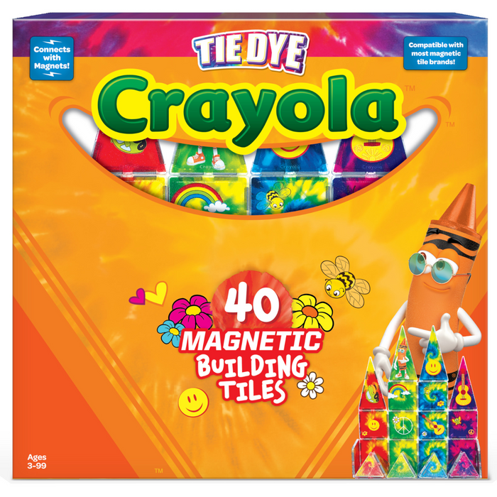 5 | Crayola Tie-dye 40-Piece Magnetic Tiles Set