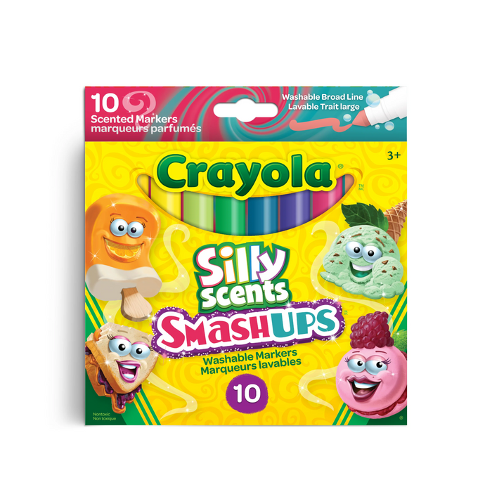 36 | Crayola - Silly Scents Smash Up Broadline Markers 10 Pieces