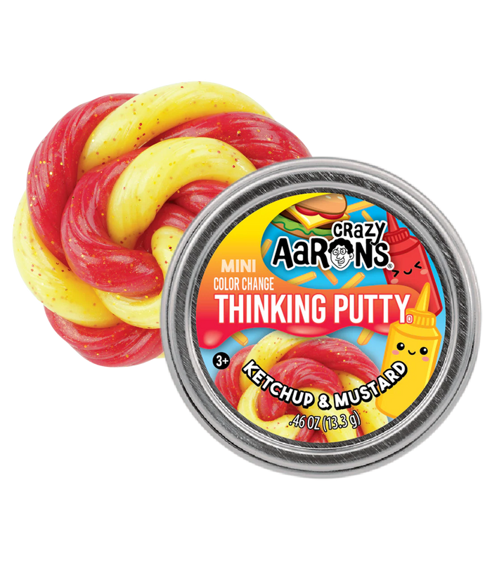 Crazy Aaron's Thinking Putty - 95738 | Crazy Aaron's Thinking Putty - Ketchup & Mustard Mini Tin