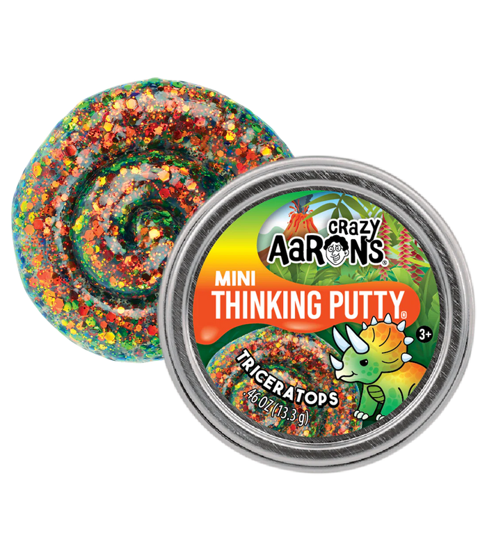 Crazy Aaron's Thinking Putty - 95929 | Crazy Aaron's Thinking Putty - Triceratops Mini Tin