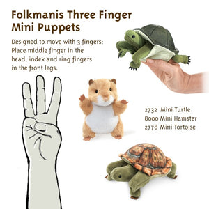 Folkmanis Puppets - 2778 | Mini Tortoise Finger Puppet