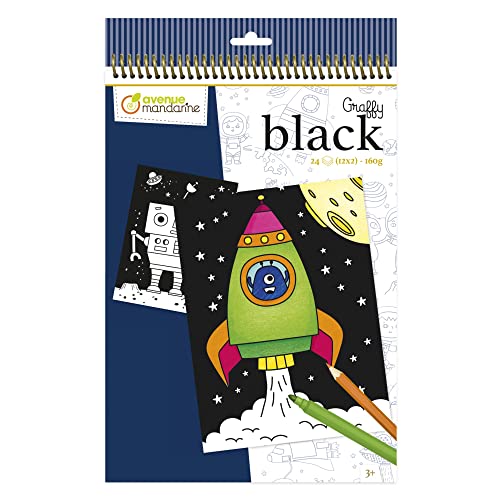 Avenue Mandarine - GY148C | Graffy Black Space Coloring Book