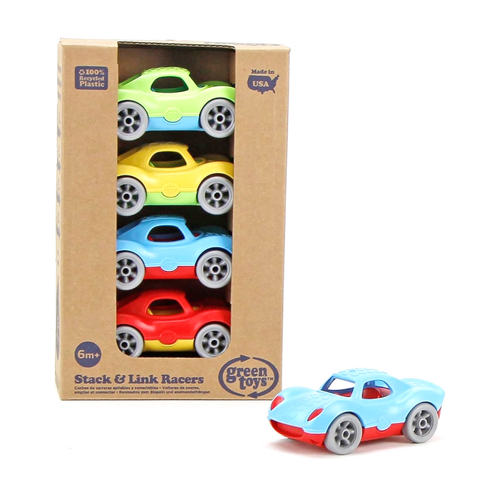 Green Toys - SLR4-1607 | Stack & Link Racers - 4 Pack
