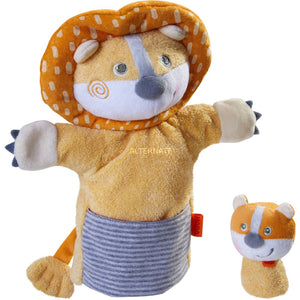 Haba - 253145 | Glove Puppet Lion with Baby Cub Finger Puppet