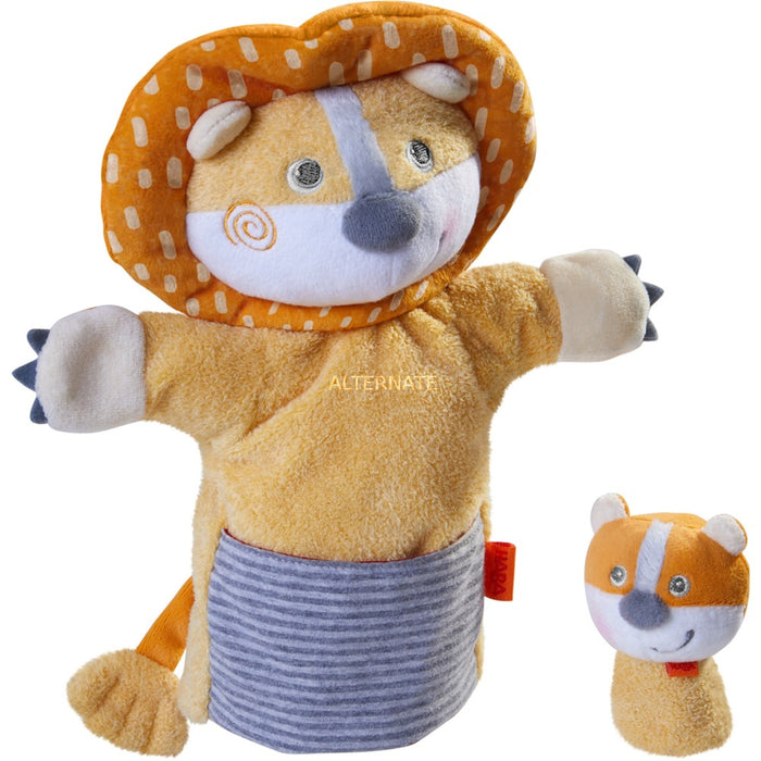 Haba - 253145 | Glove Puppet Lion with Baby Cub Finger Puppet