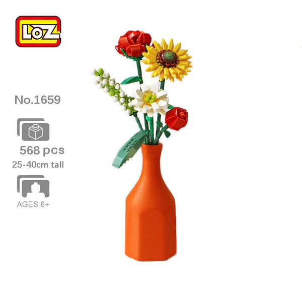 LOZ Blocks - LOZ1659 | LOZ Mini Blocks Sunflower Rose saffron Hypericum Eternal Flower